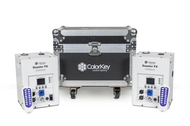 ColorKey Dazzler FX MKII (White) 2-Pack Bundle w/ Road Case
