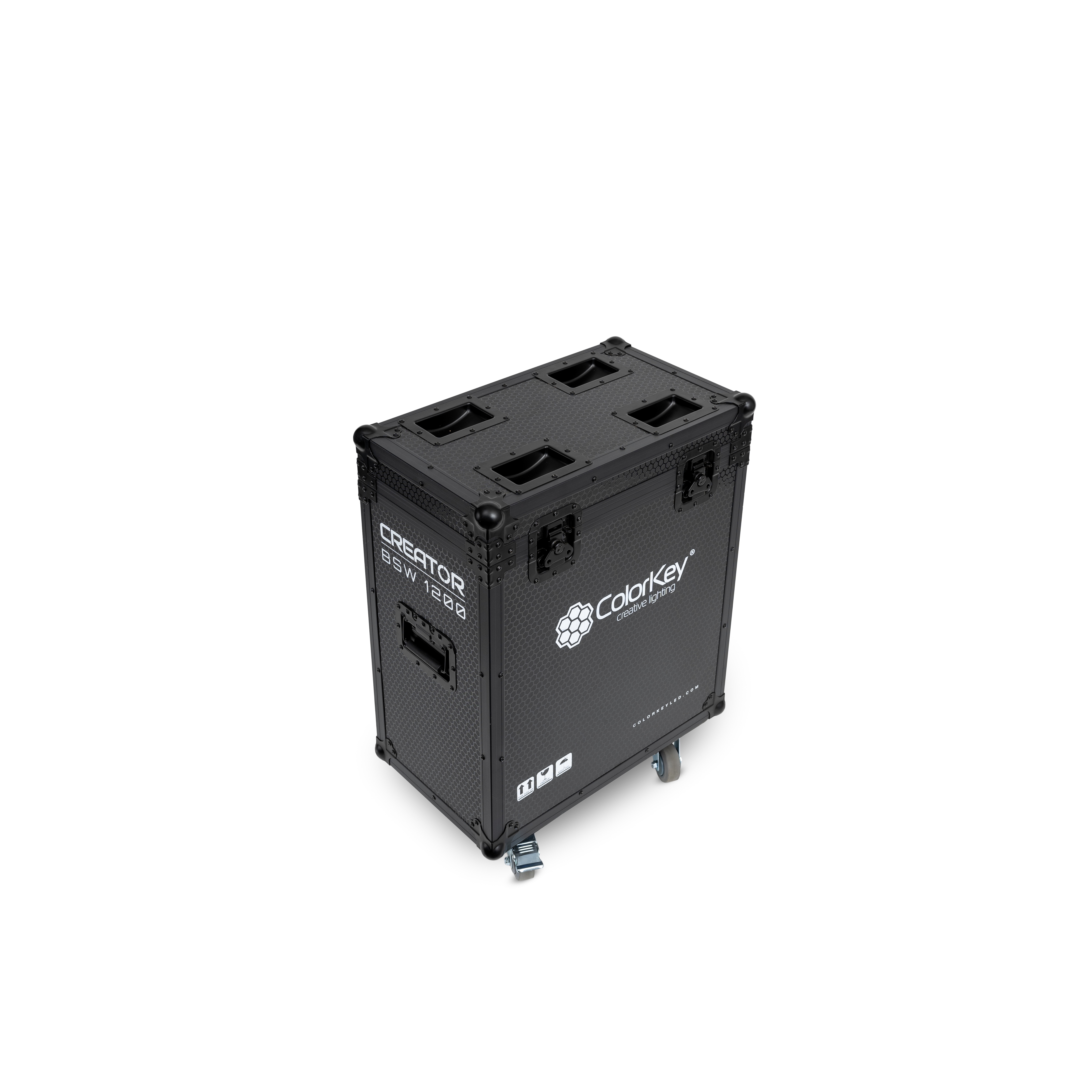 ColorKey 2-pc Creator Flight Case for BSW 1200 w/ Casters (All Black)