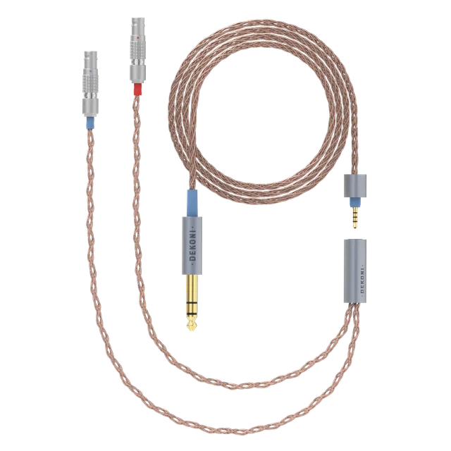 Dekoni Audio Ensemble Unbalanced 1/4" PCUHD Copper Cable with 2-Pin Lemo Utopia Headphone Connectors