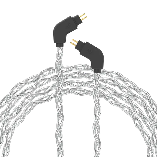 Dekoni Audio Ensemble Post-Split 2-Pin IEM Connectors with Silver Braided Cable