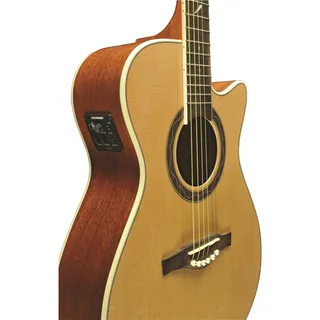 Eko ONE 018 CW EQ Auditorium Cutaway Acoustic-Electric Guitar – Natural gallery 1