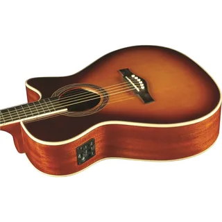 Eko ONE 018 CW EQ Auditorium Cutaway Acoustic-Electric Guitar – Vintage Burst gallery 1