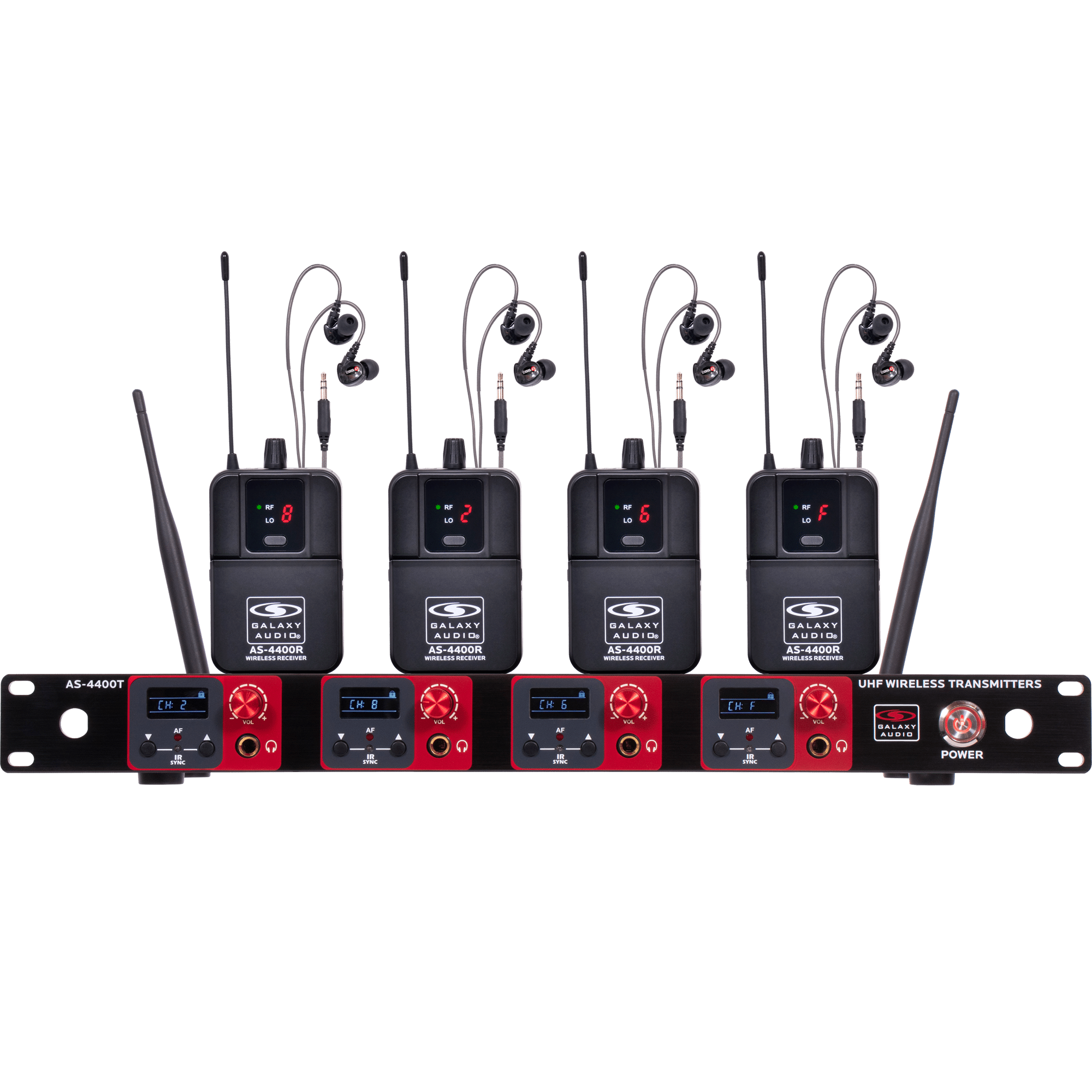 Quad UHF Wireless In-Ear Monitor System Band  508-535MHz