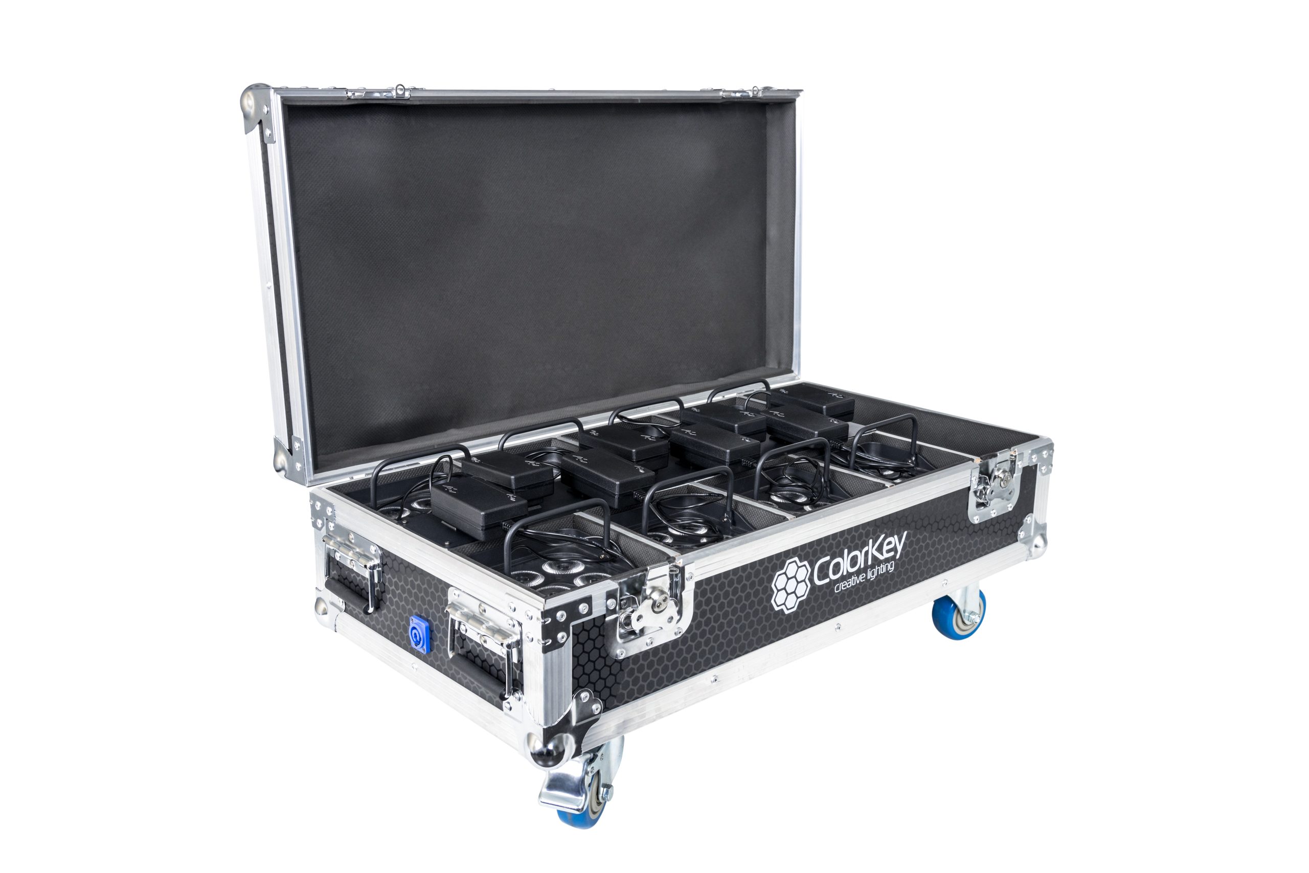 8-pc Charging Flight Case w/ Casters for MobilePar Mini HEX4 gallery 6