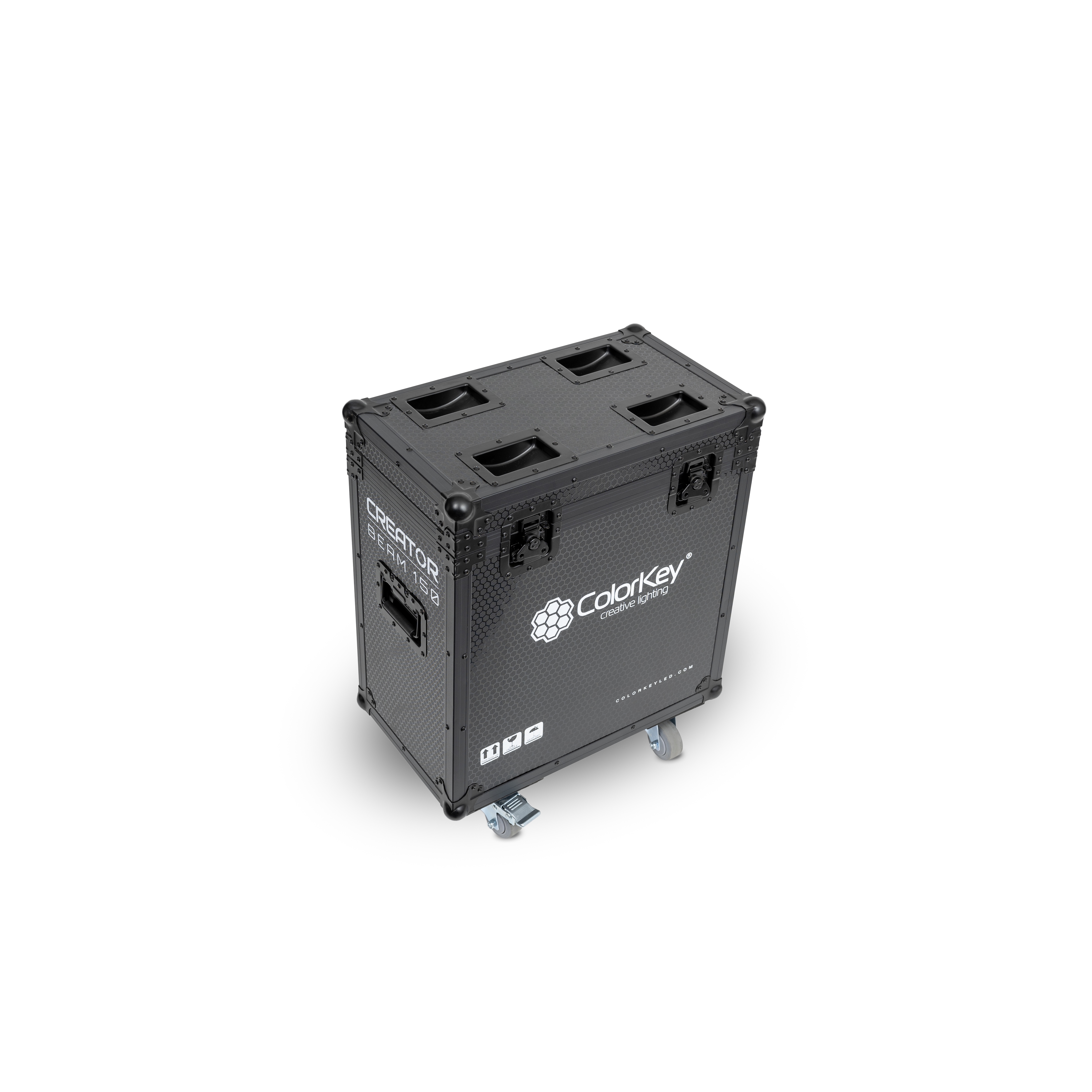 Colorkey 2-pc Creator Flight Case for Beam 150 w/ Casters (All Black) gallery 1