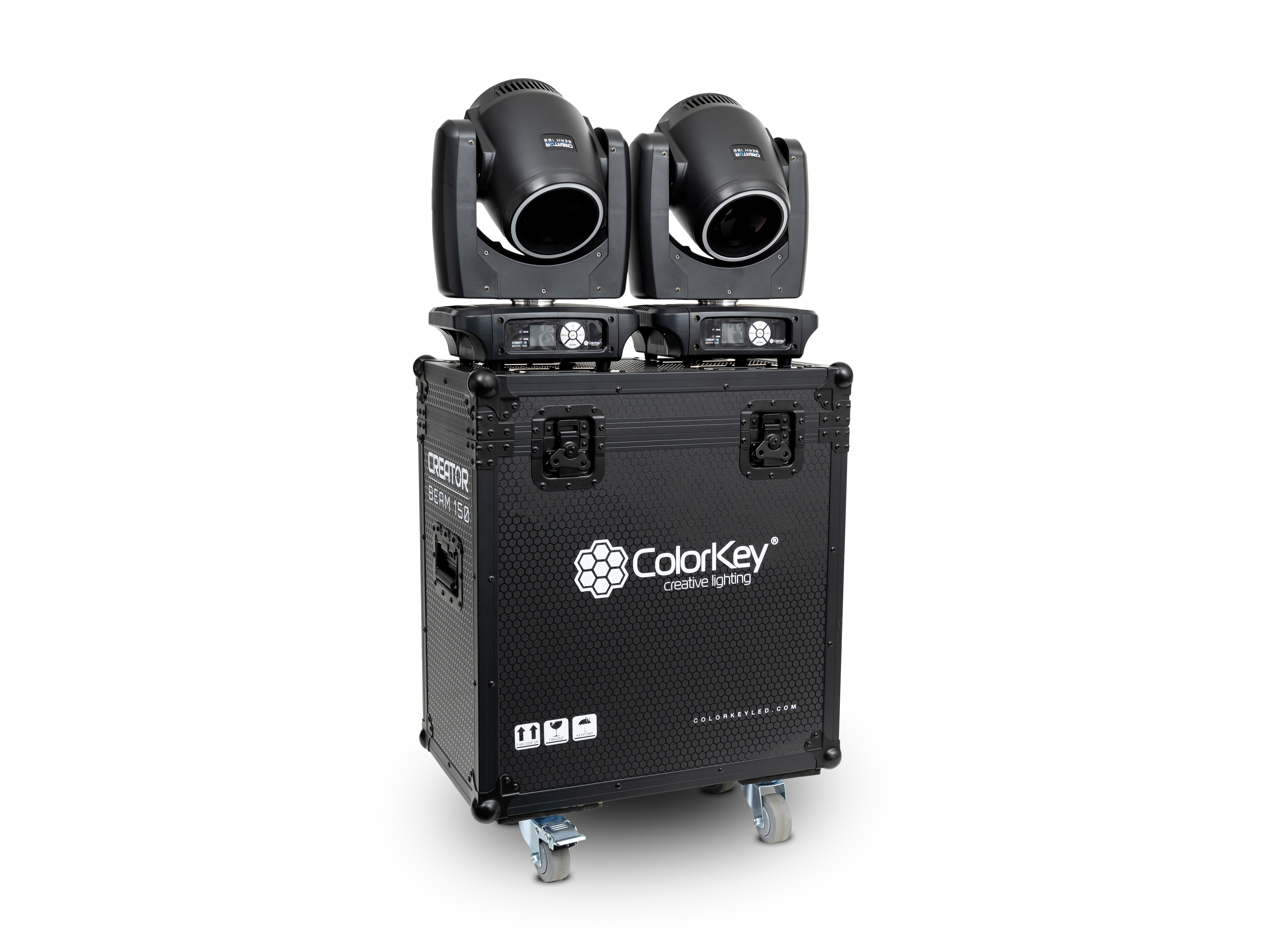 Colorkey 2-pc Creator Flight Case for Beam 150 w/ Casters (All Black) gallery 4