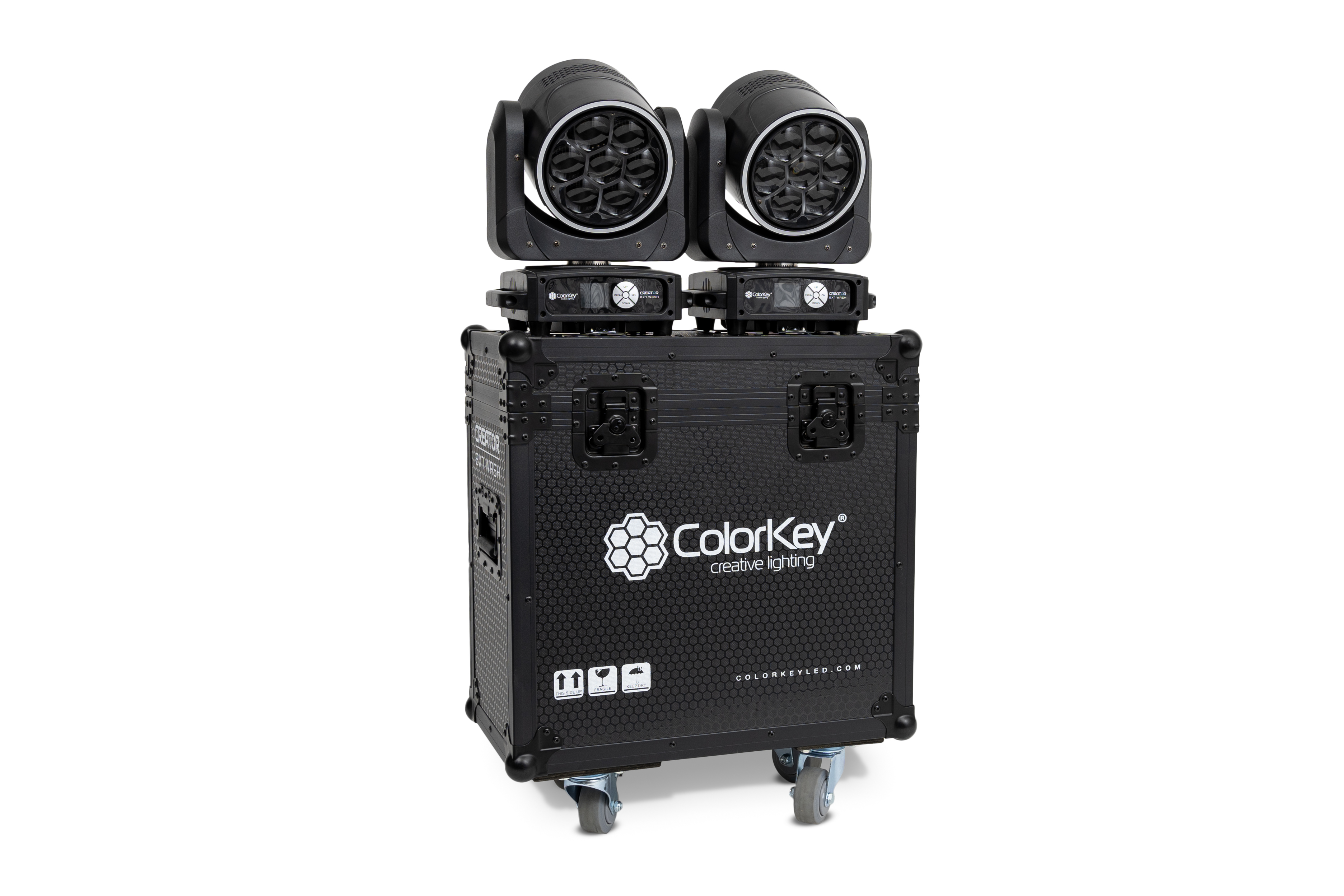 Colorkey  2-pc Creator Flight Case for BX7 Wash w/ Casters (All Black) gallery 4