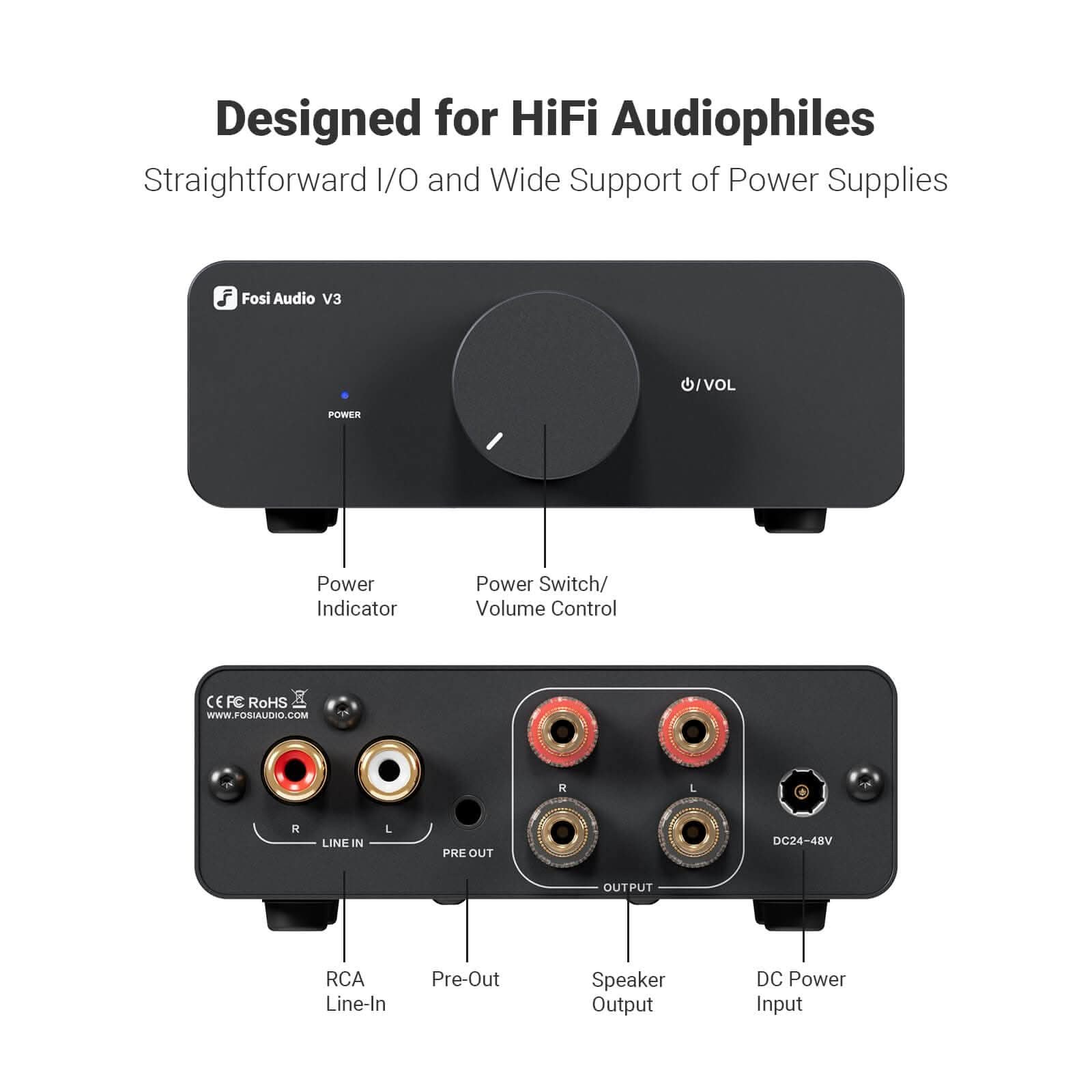 Fosi Audio V3 Stereo Power Amplifier, 32V gallery 2