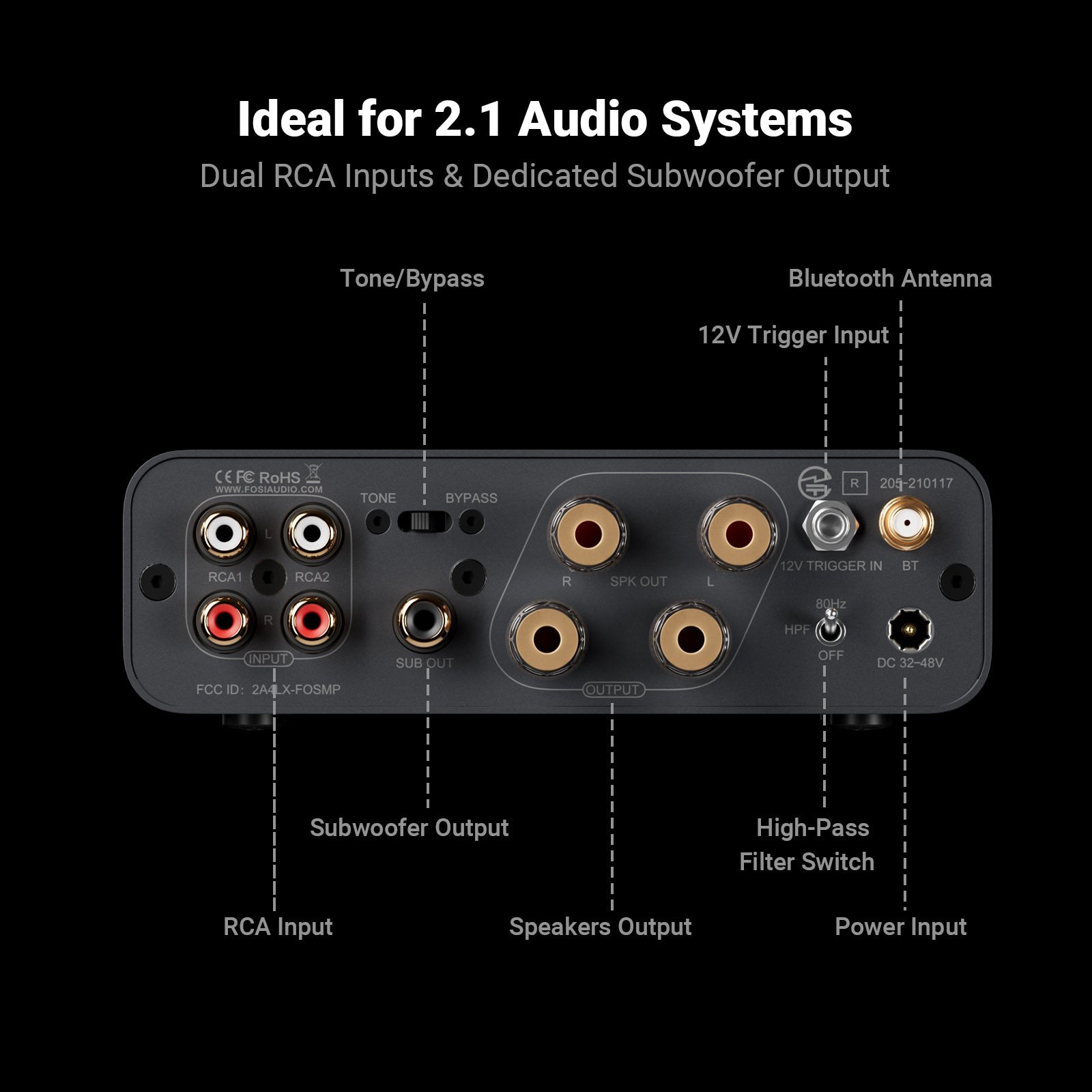 Fosi Audio BT20A MAX Bluetooth Stereo Amplifier gallery 7
