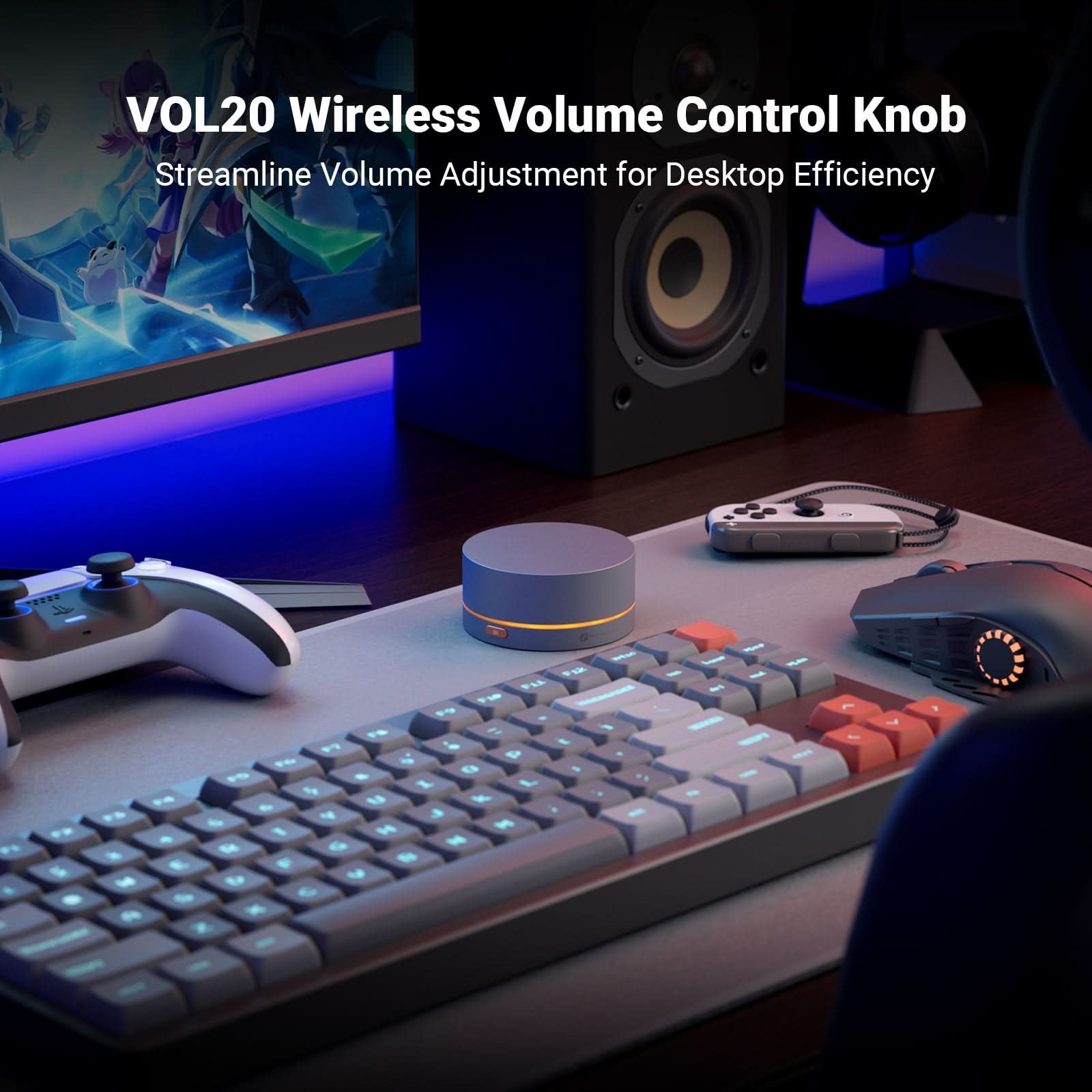 Fosi Audio VOL20 Bluetooth Volume Hub, Gray gallery 1