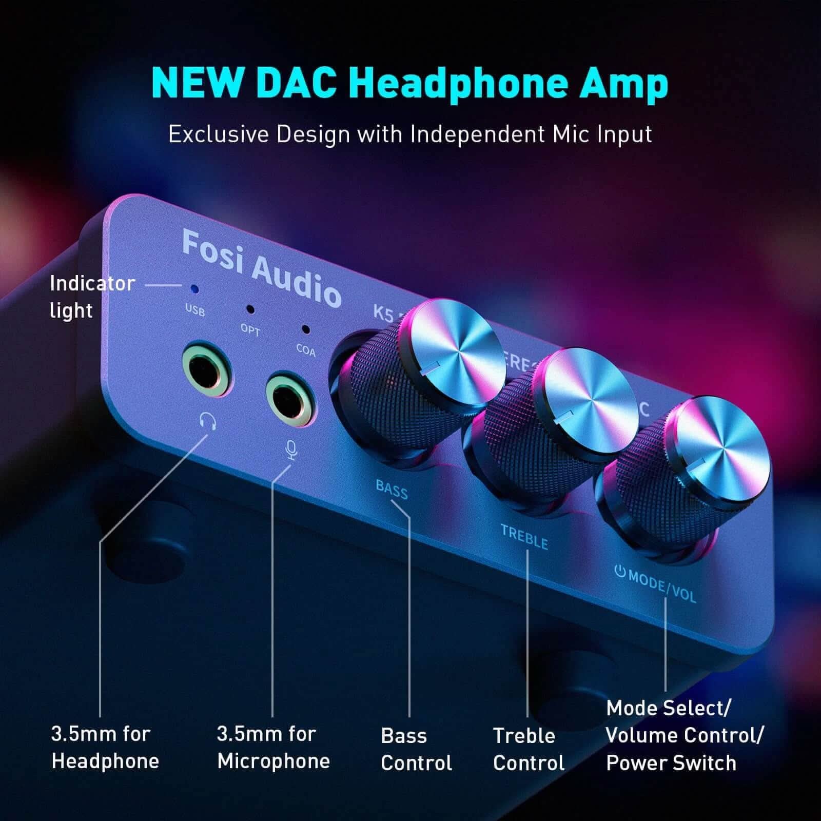 Fosi Audio K5 Pro Gaming DAC/Headphone Amp gallery 1