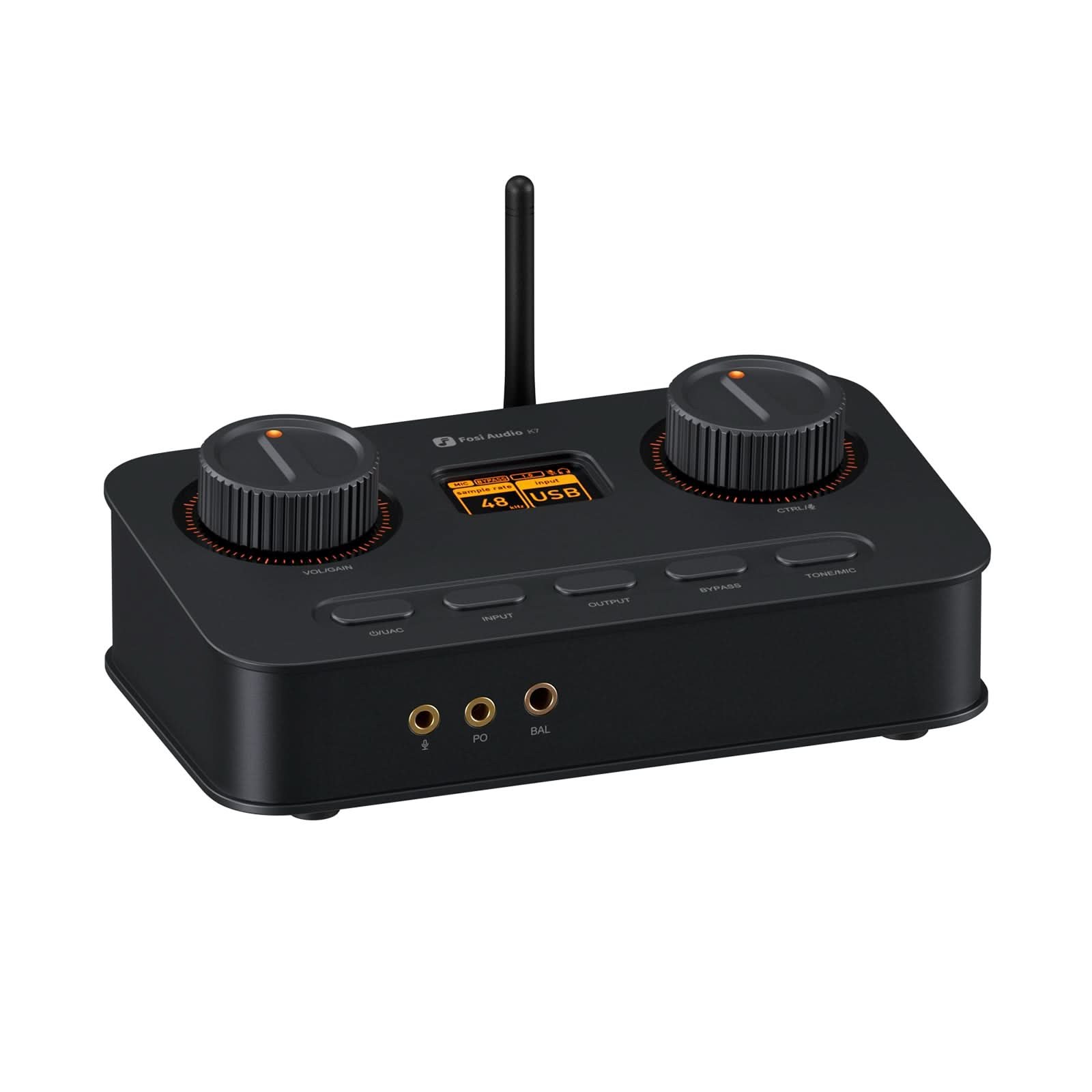 Fosi Audio K7 Gaming DAC/Headphone Amp, Black