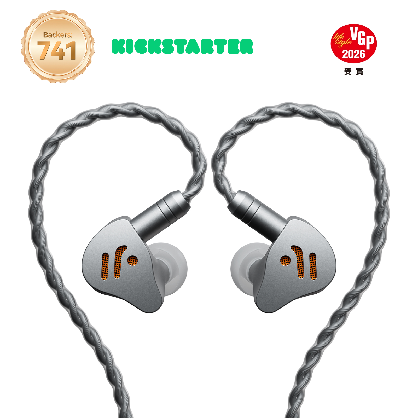 Fosi Audio IM4 In-Ear Monitors, Silver