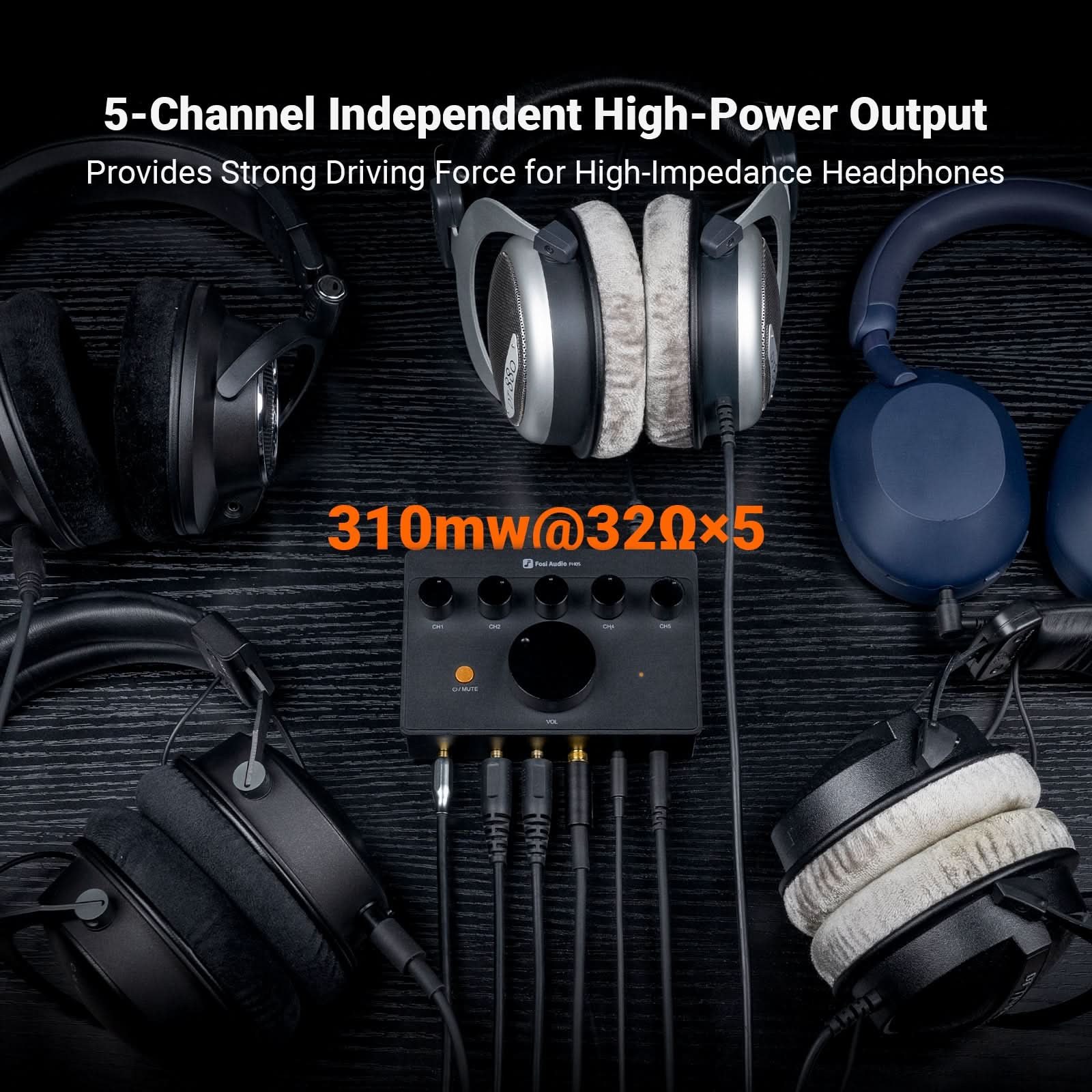 Fosi Audio PH05 5-Channel Headphone Amp gallery 3