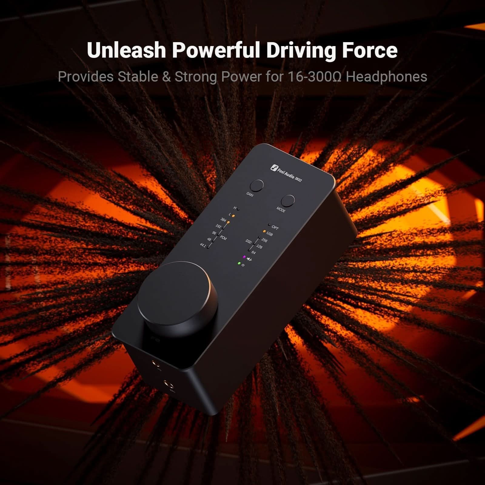 Fosi Audio SK02 Headphone Amp, Orange gallery 6