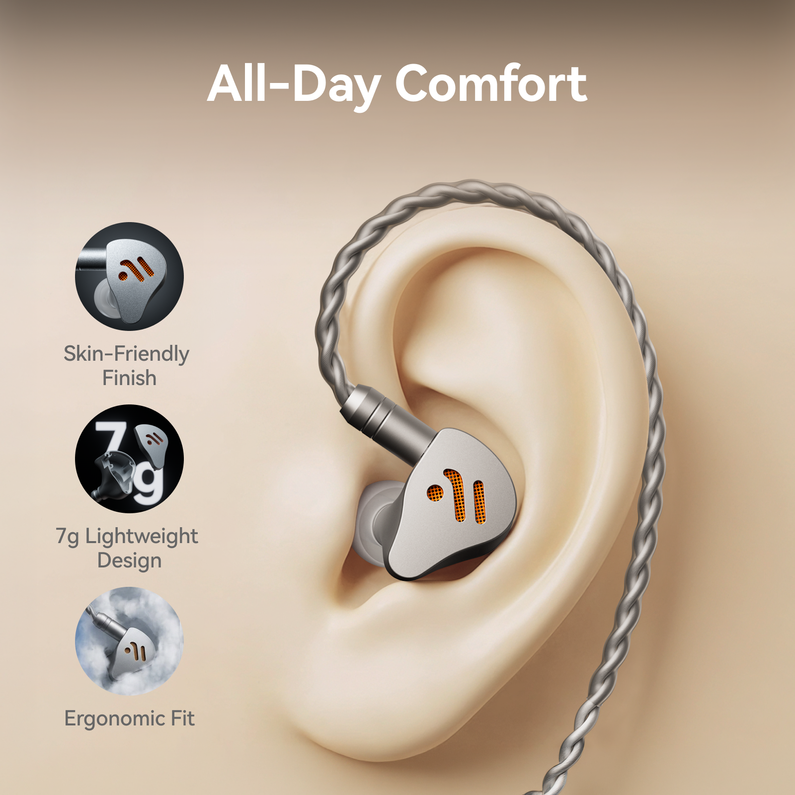 Fosi Audio IM4 In-Ear Monitors, Black gallery 5