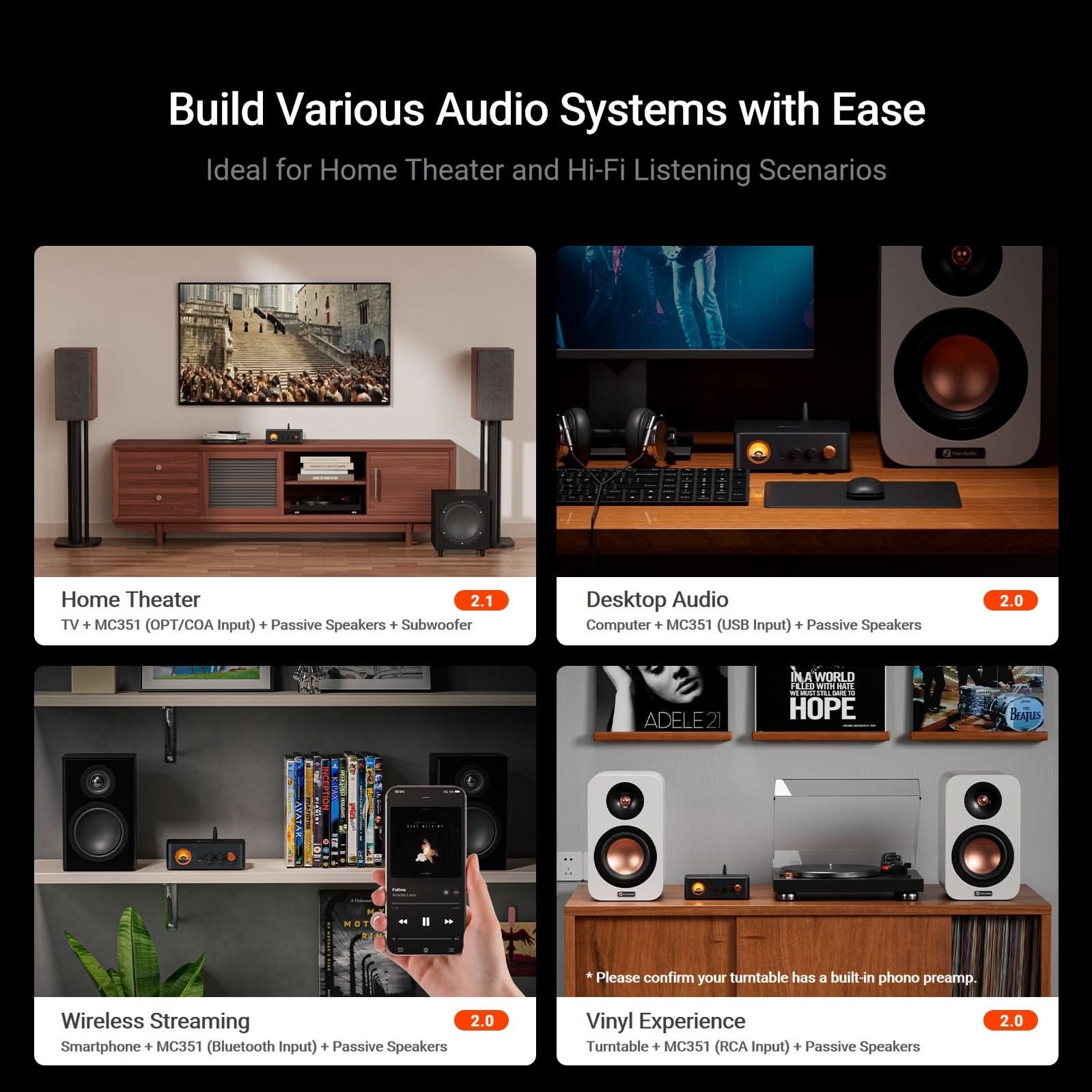 Fosi Audio MC351 Integrated Amplifier, 32V/5A gallery 3
