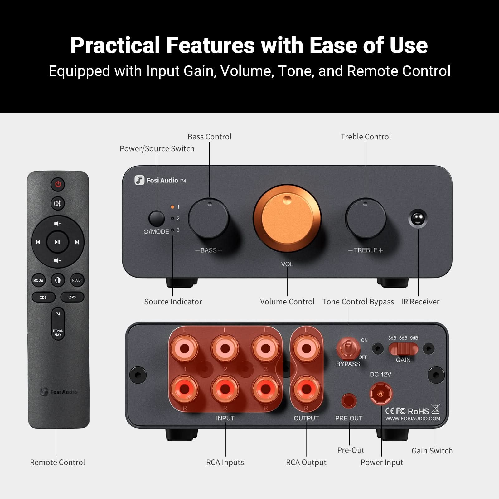Fosi Audio P4 Mini Preamplifier gallery 2