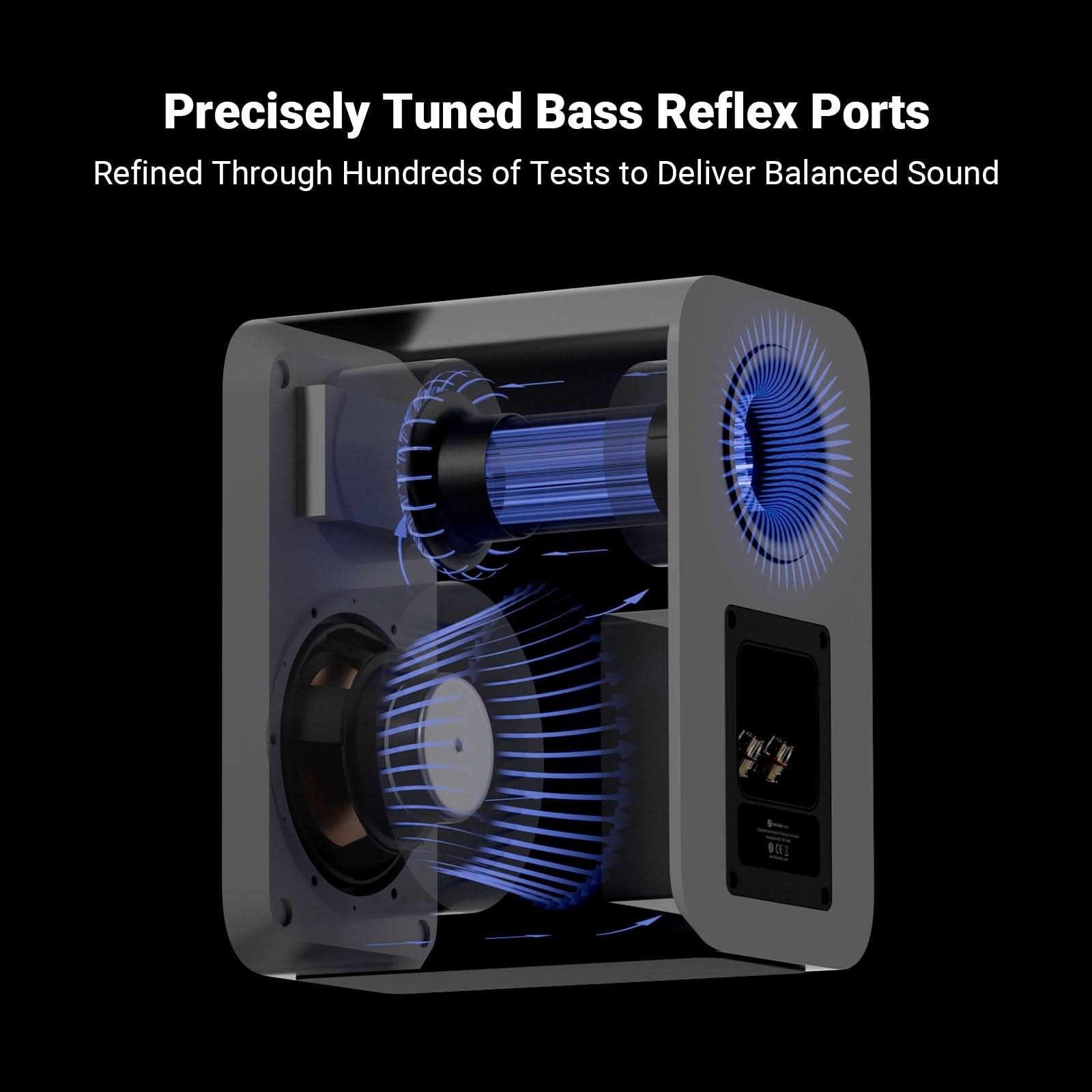 Fosi Audio SP601 Passive Bookshelf Speakers, Black gallery 5
