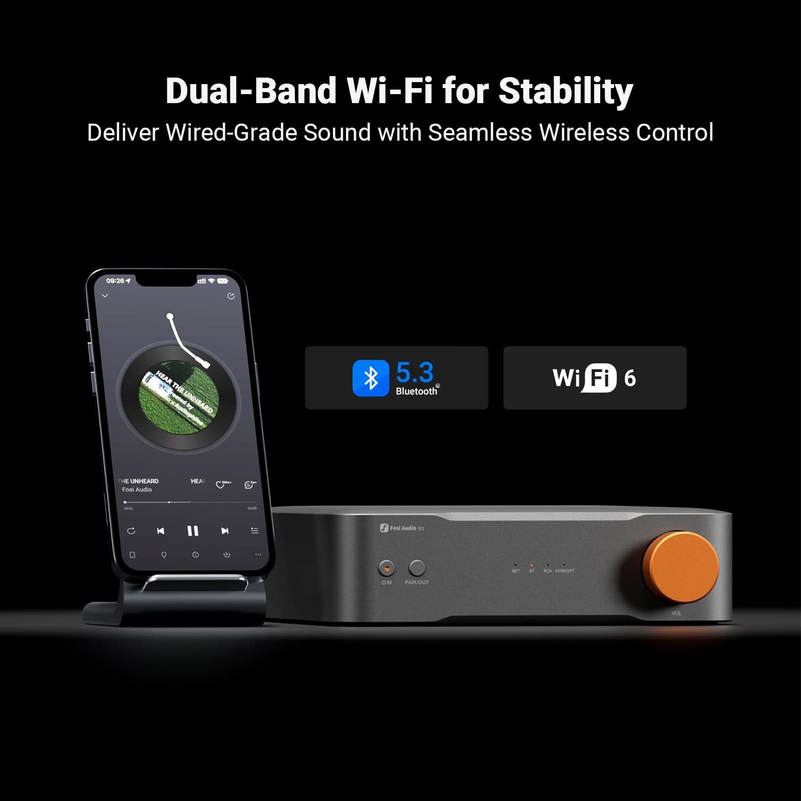 Fosi Audio S3 Streamer DAC/Preamp, Silver gallery 3