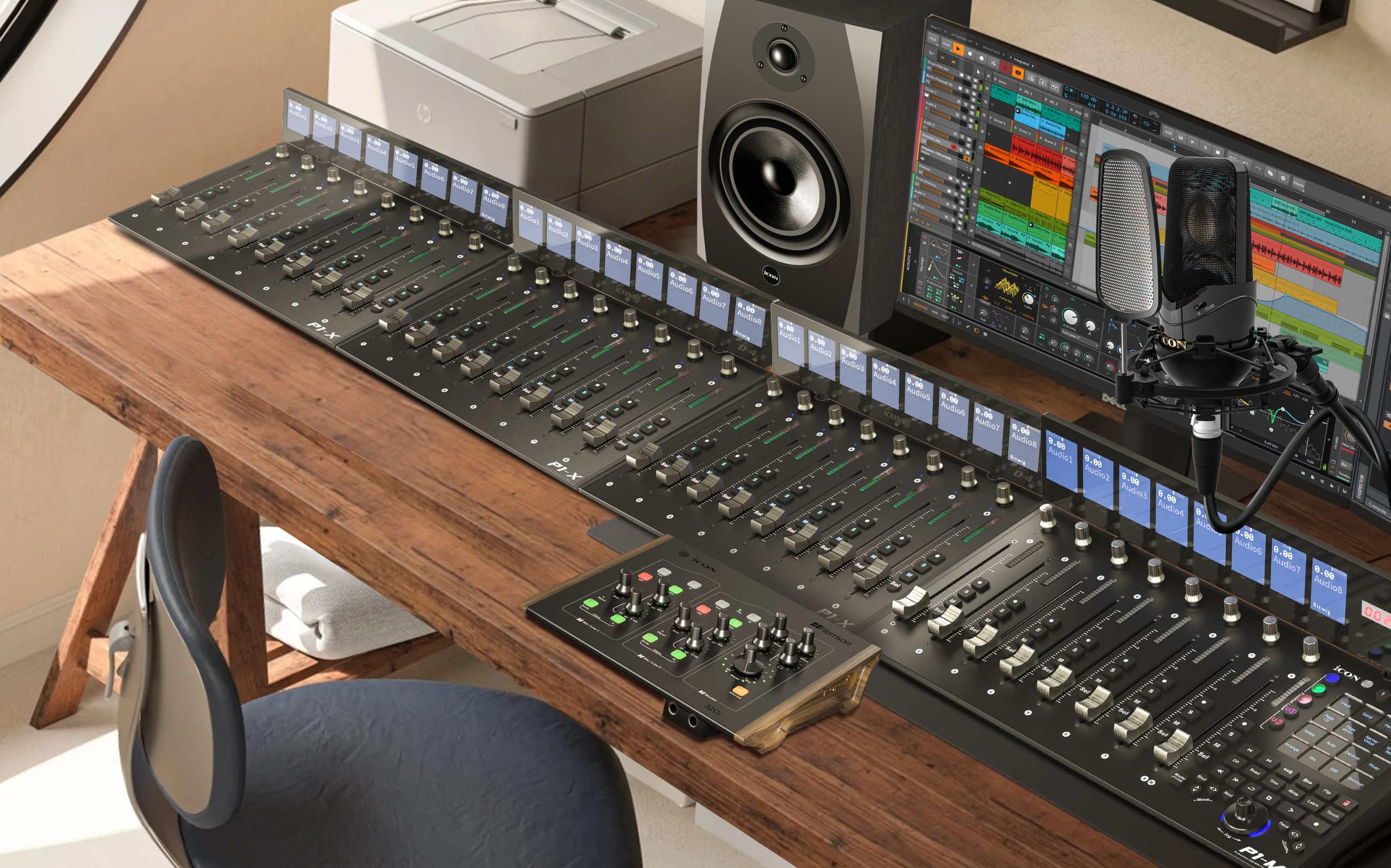 iCON Pro Audio P1-X Extender for P1-M DAW Control Surface with Motorized Faders gallery 4