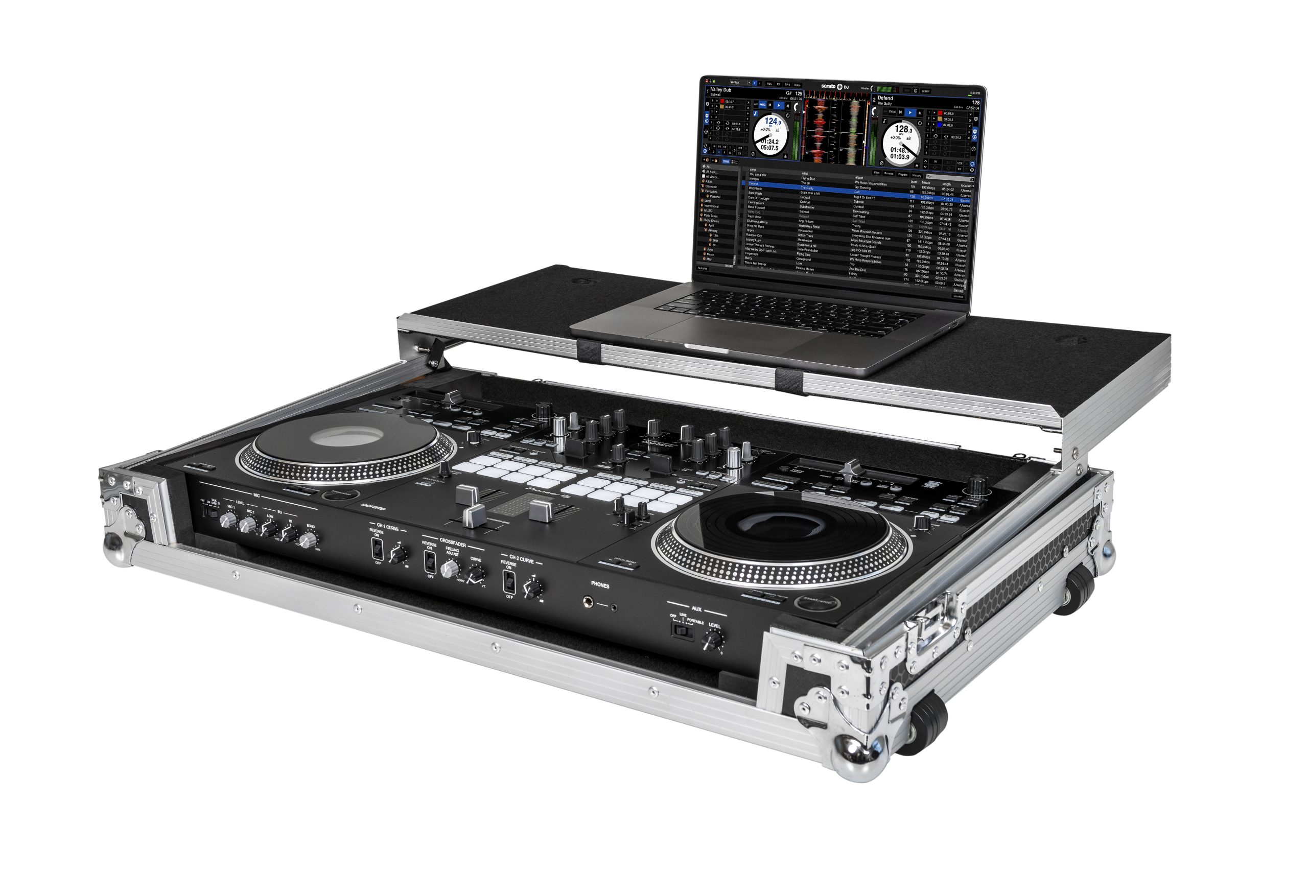 Flight Case for DDJ-REV7 w/ Laptop Platform & Wheels