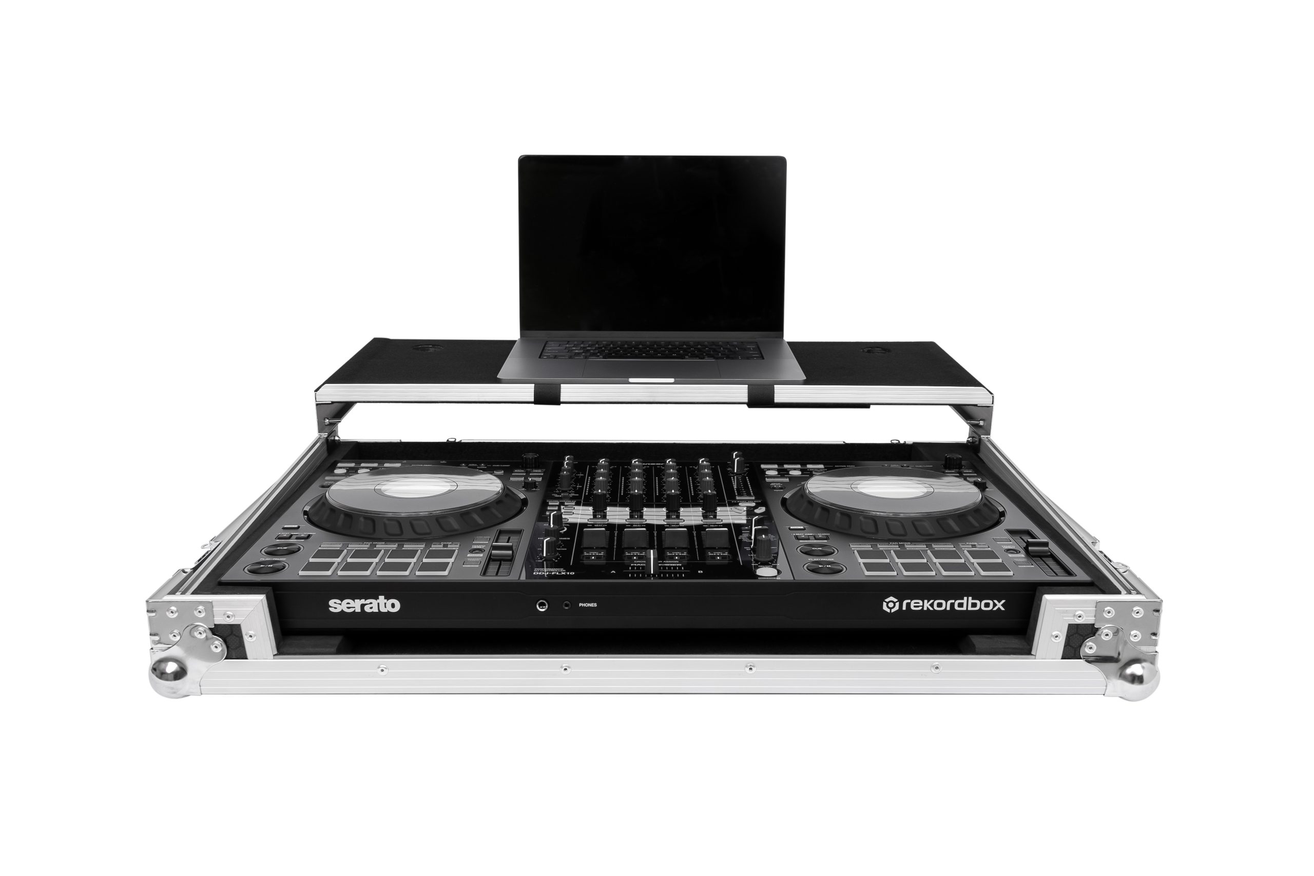Flight Case for DDJ-FLX10 w/ Laptop Platform & Wheels