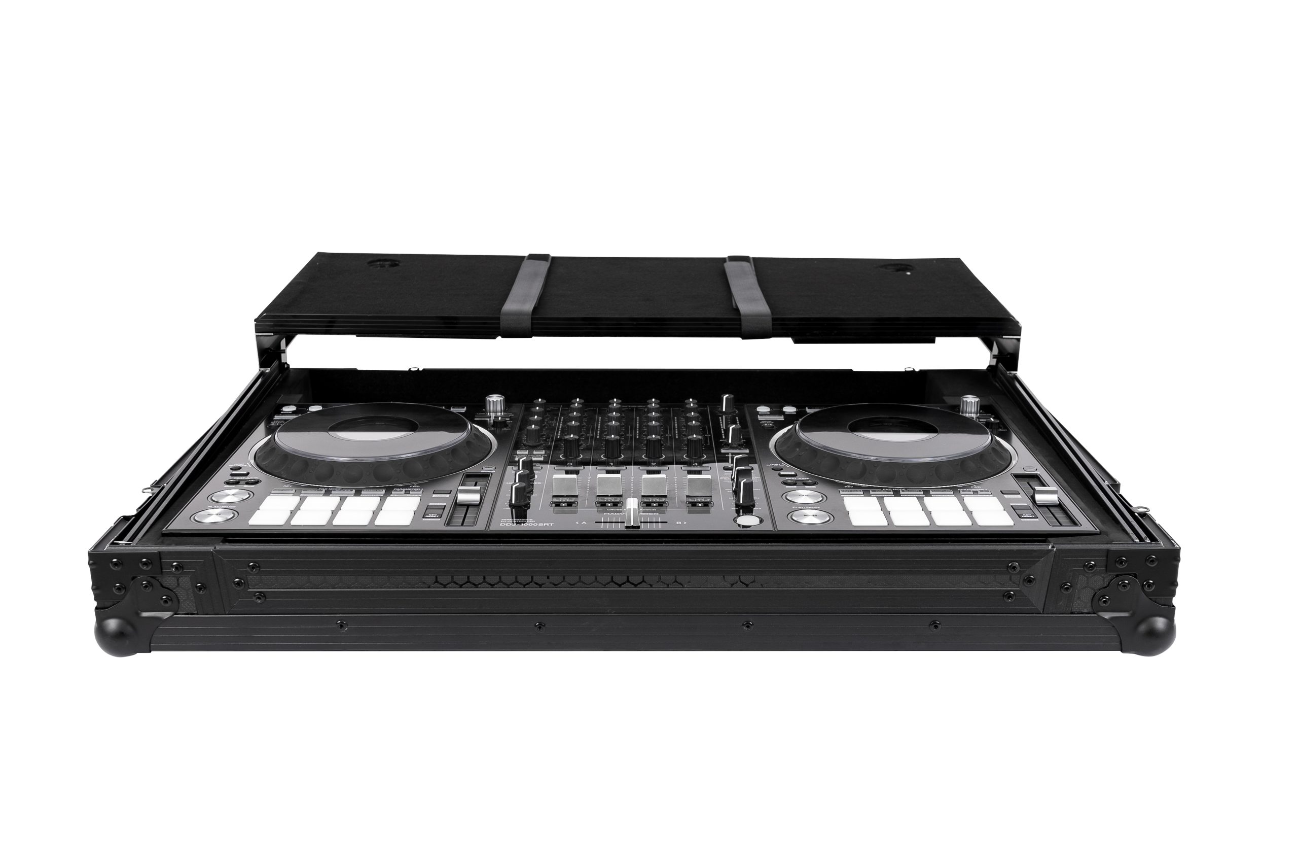 Pitch Black Flight Case for DDJ-FLX10 w/ Laptop Platform & Wheels gallery 2
