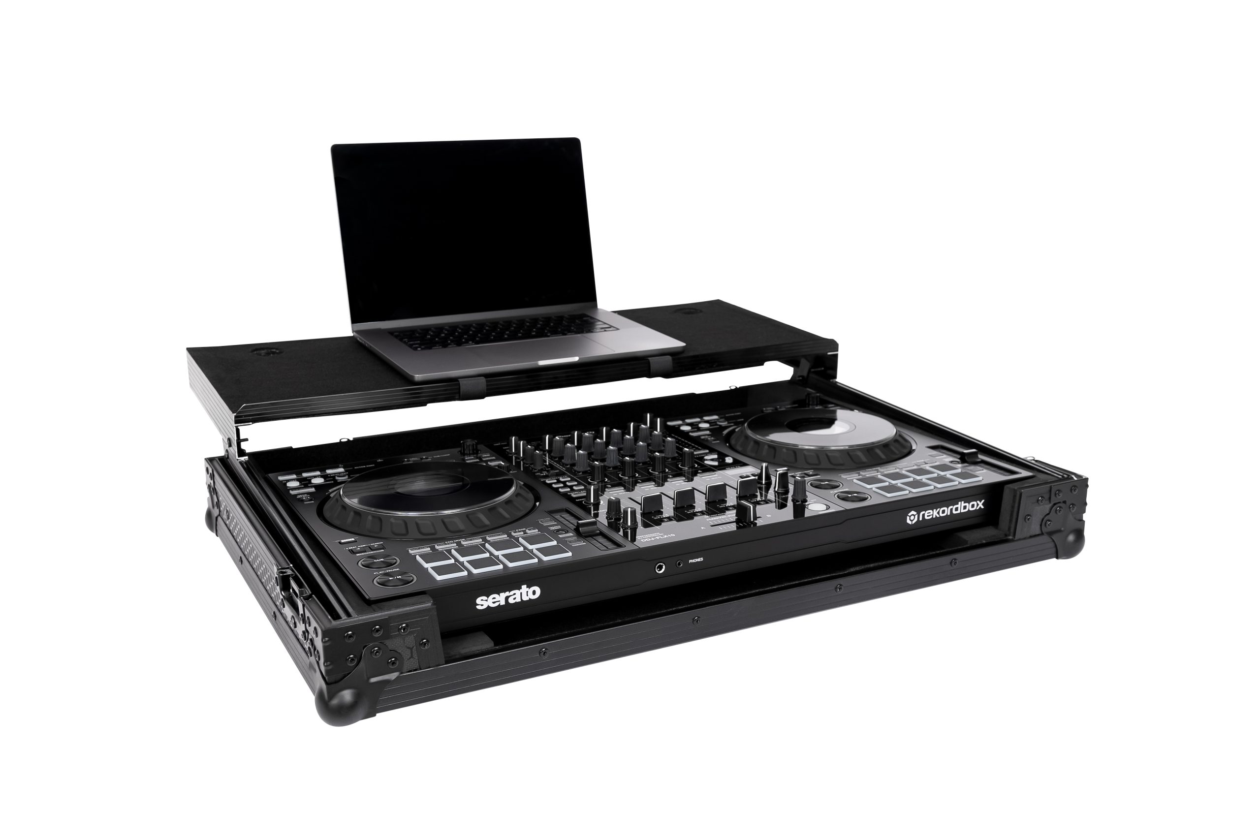 Pitch Black Flight Case for DDJ-FLX10 w/ Laptop Platform & Wheels gallery 3