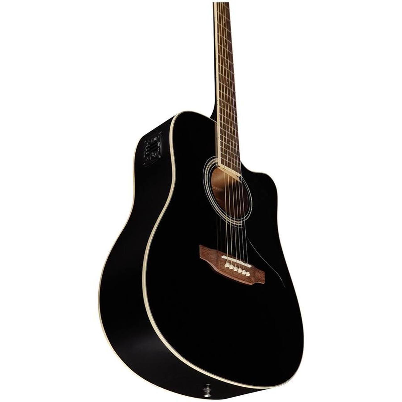 Eko Ranger CW EQ VAN3L Dreadnought Cutaway Acoustic-Electric Guitar – Black gallery 3