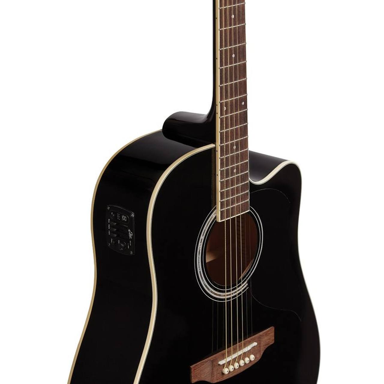 Eko Ranger CW EQ VAN3L Dreadnought Cutaway Acoustic-Electric Guitar – Black gallery 5