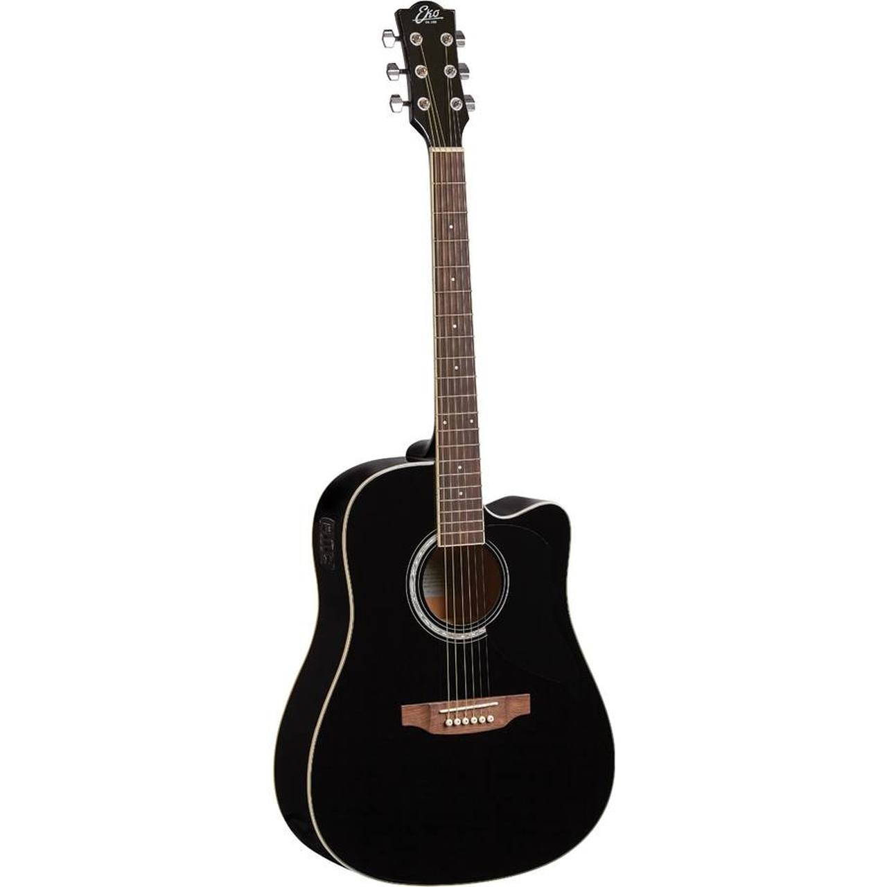 Eko Ranger CW EQ VAN3L Dreadnought Cutaway Acoustic-Electric Guitar – Black