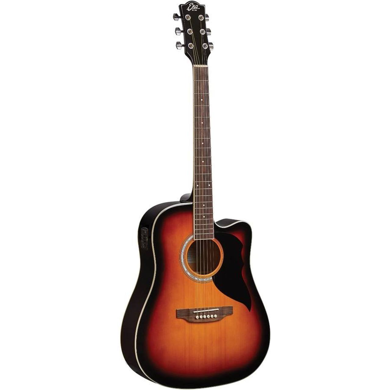 Eko Ranger CW EQ VAN3L Dreadnought Cutaway Acoustic-Electric Guitar – Brown Sunburst