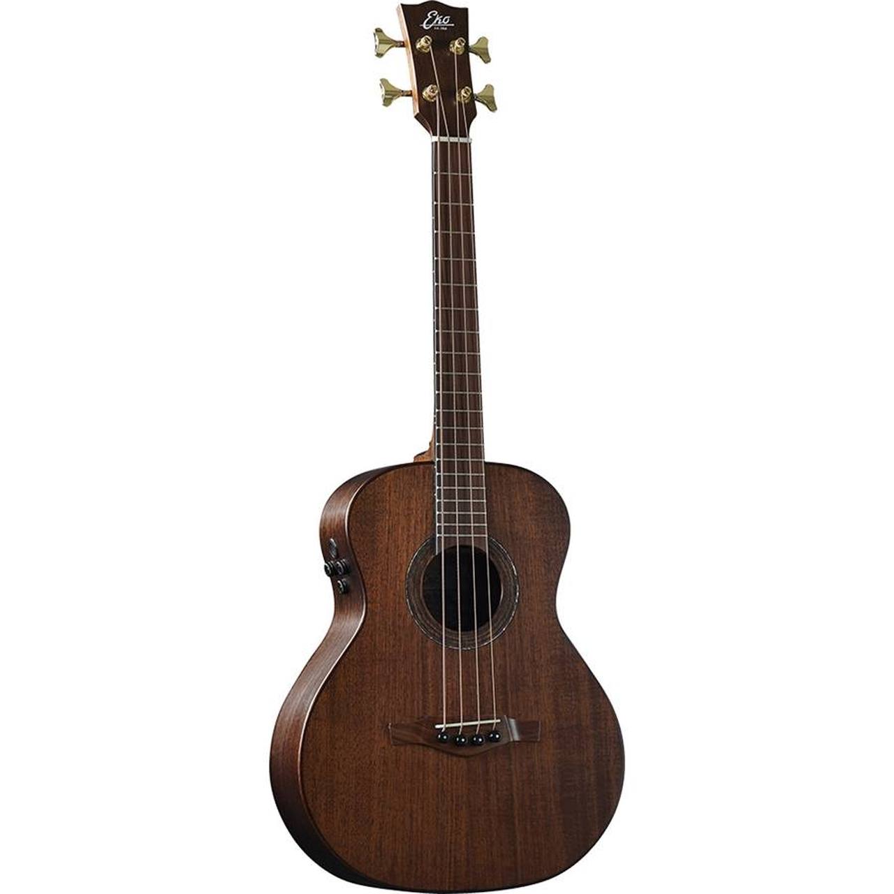 Eko Marco Polo B500e MM All-Solid Travel Acoustic-Electric Bass – Mahogany