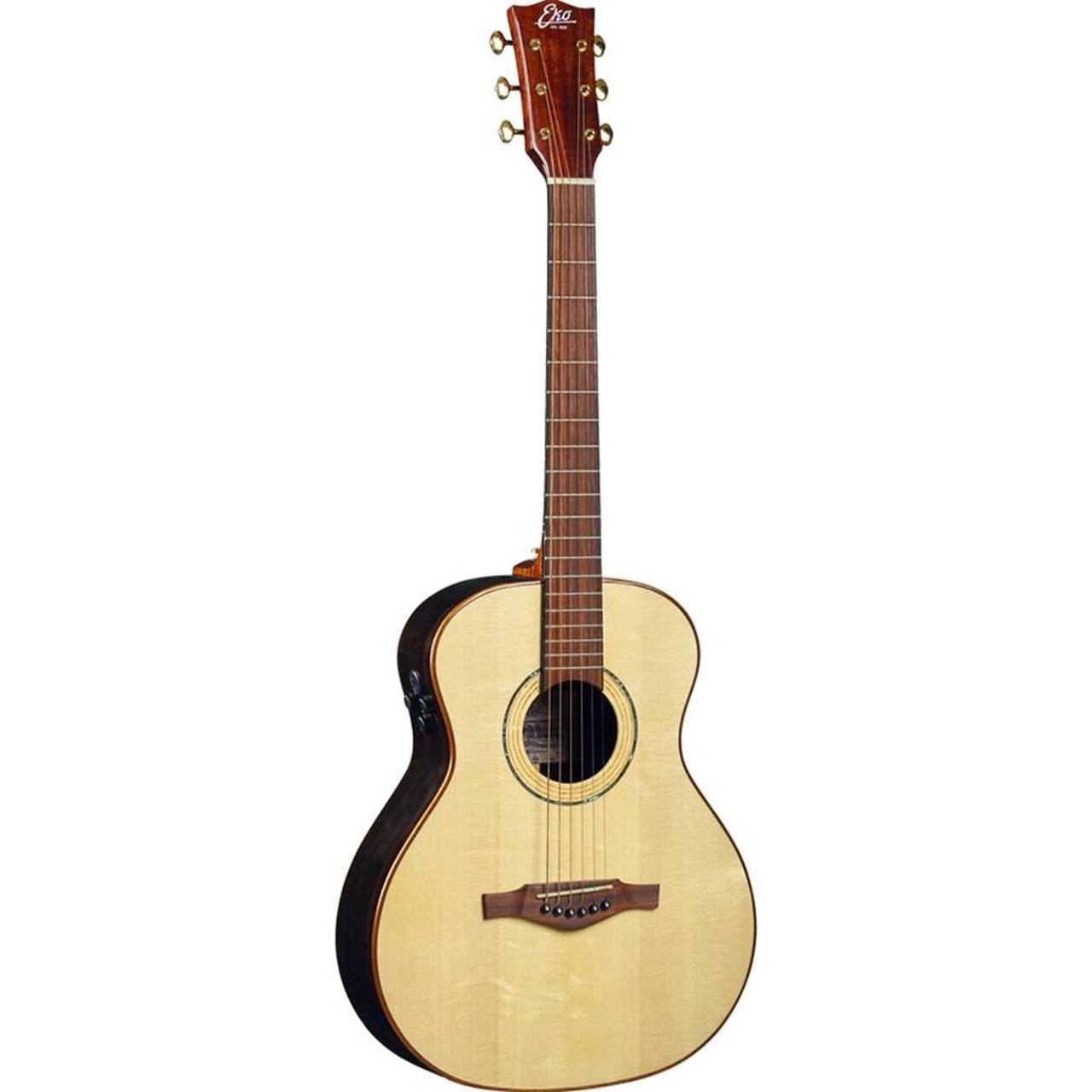 Eko Marco Polo T500e SZ All-Solid Travel Acoustic-Electric Guitar – Spruce / Ziricote