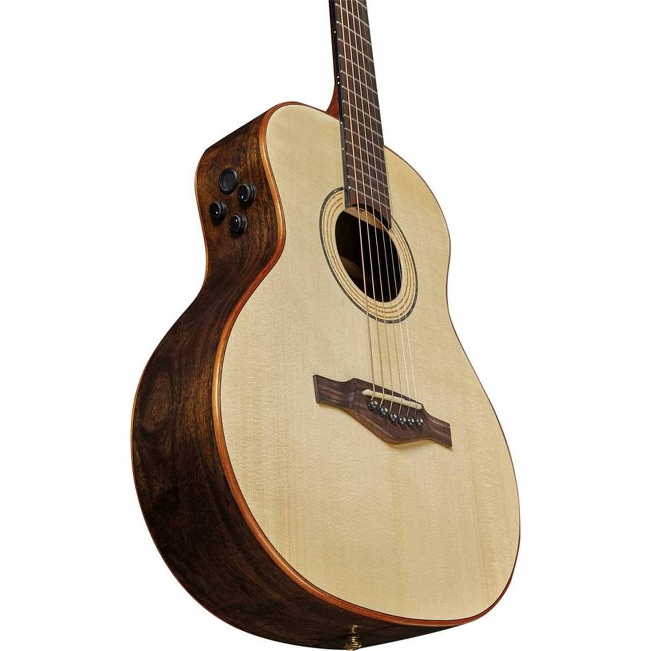 Eko Marco Polo T500e SB LTD All-Solid Travel Acoustic-Electric Guitar – Spruce / Bocote gallery 4