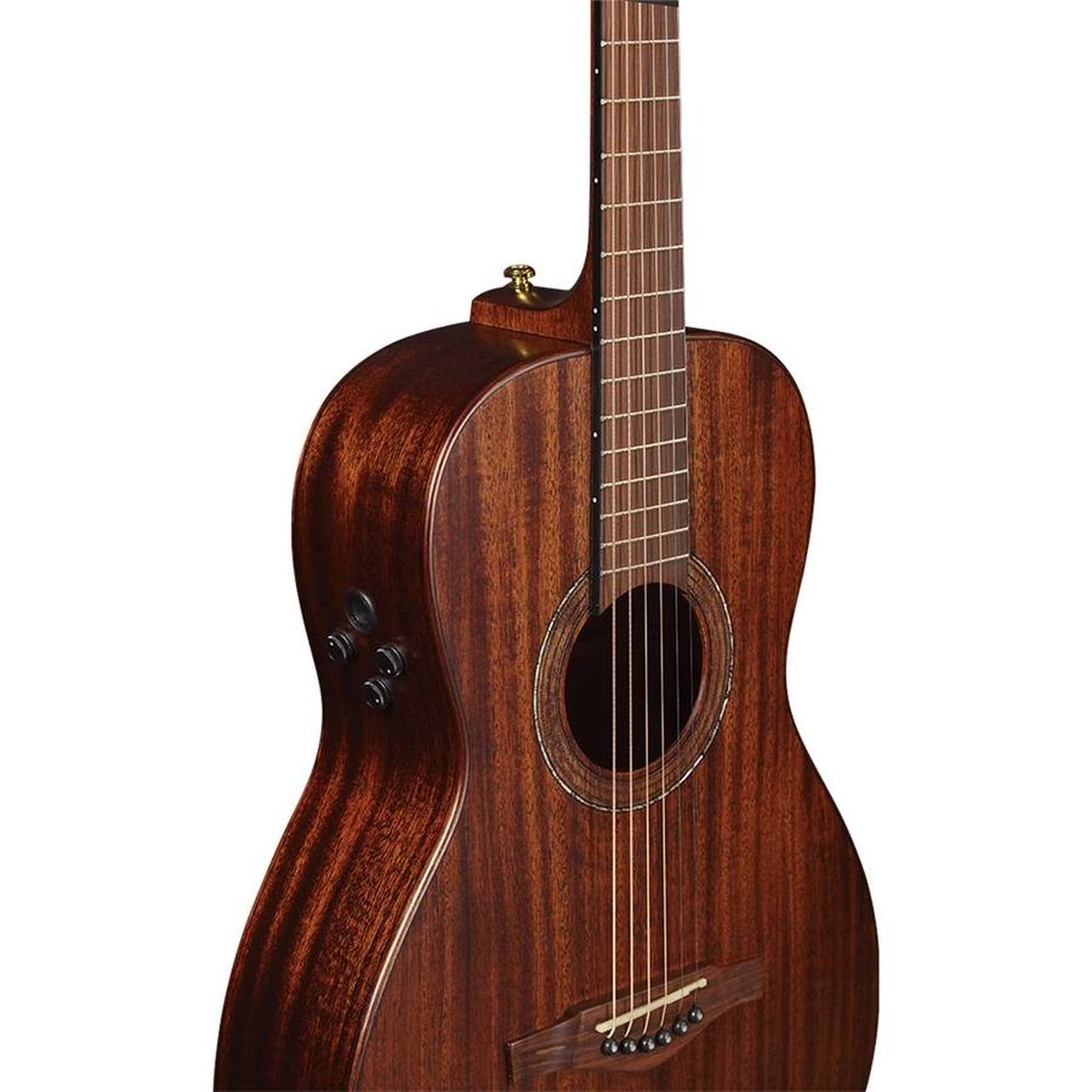 Eko Marco Polo P500E MM All-Solid Parlor Acoustic-Electric Guitar – Mahogany gallery 4