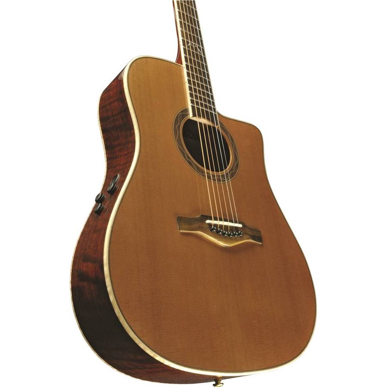 Eko MIA D400CE Dreadnought Cutaway Acoustic-Electric Guitar – Natural gallery 3