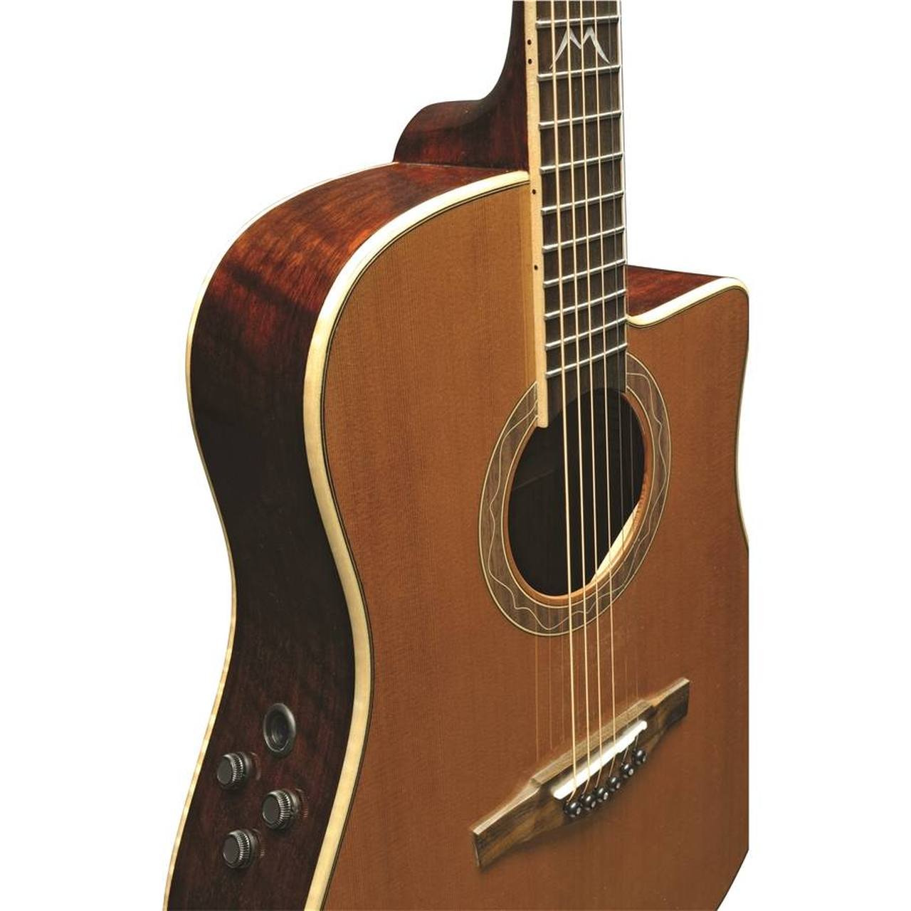 Eko MIA D400CE Dreadnought Cutaway Acoustic-Electric Guitar – Natural gallery 5