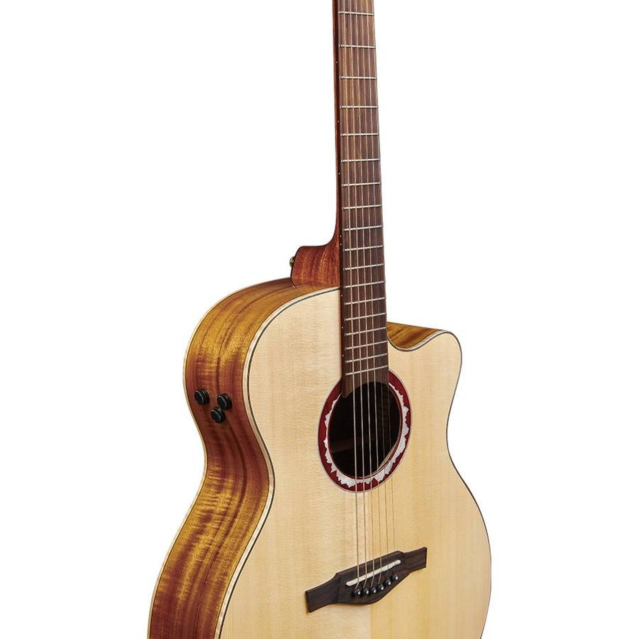 Eko ALPS J450CE Dreadnought Cutaway Acoustic-Electric Guitar – Solid Italian Red Spruce / 3-Layer Koa gallery 4