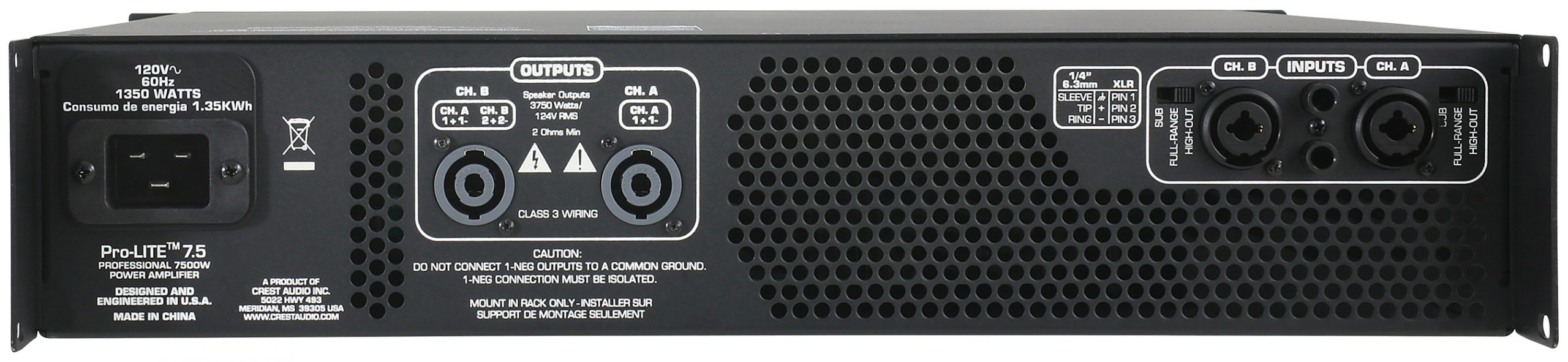 Crest Audio Pro-LITE 7.5 2-Channel Power Amplifier gallery 3