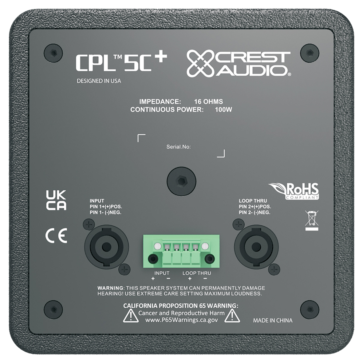 Crest Audio CPL 5C+ 2-way Coaxial Passive Speaker- Black gallery 6