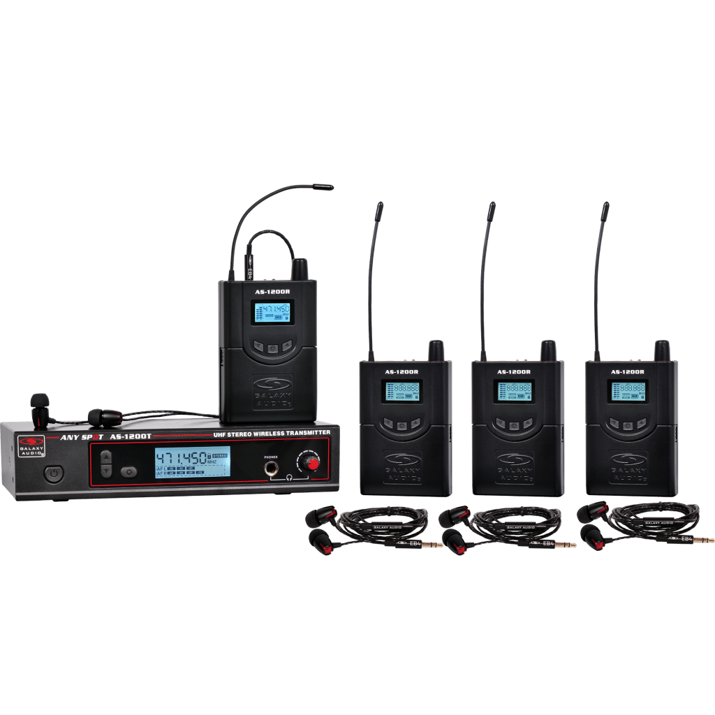 Galaxy Audio AS-1200-4P4 — 210 Channel Stereo Wireless Personal In-Ear Monitor System​