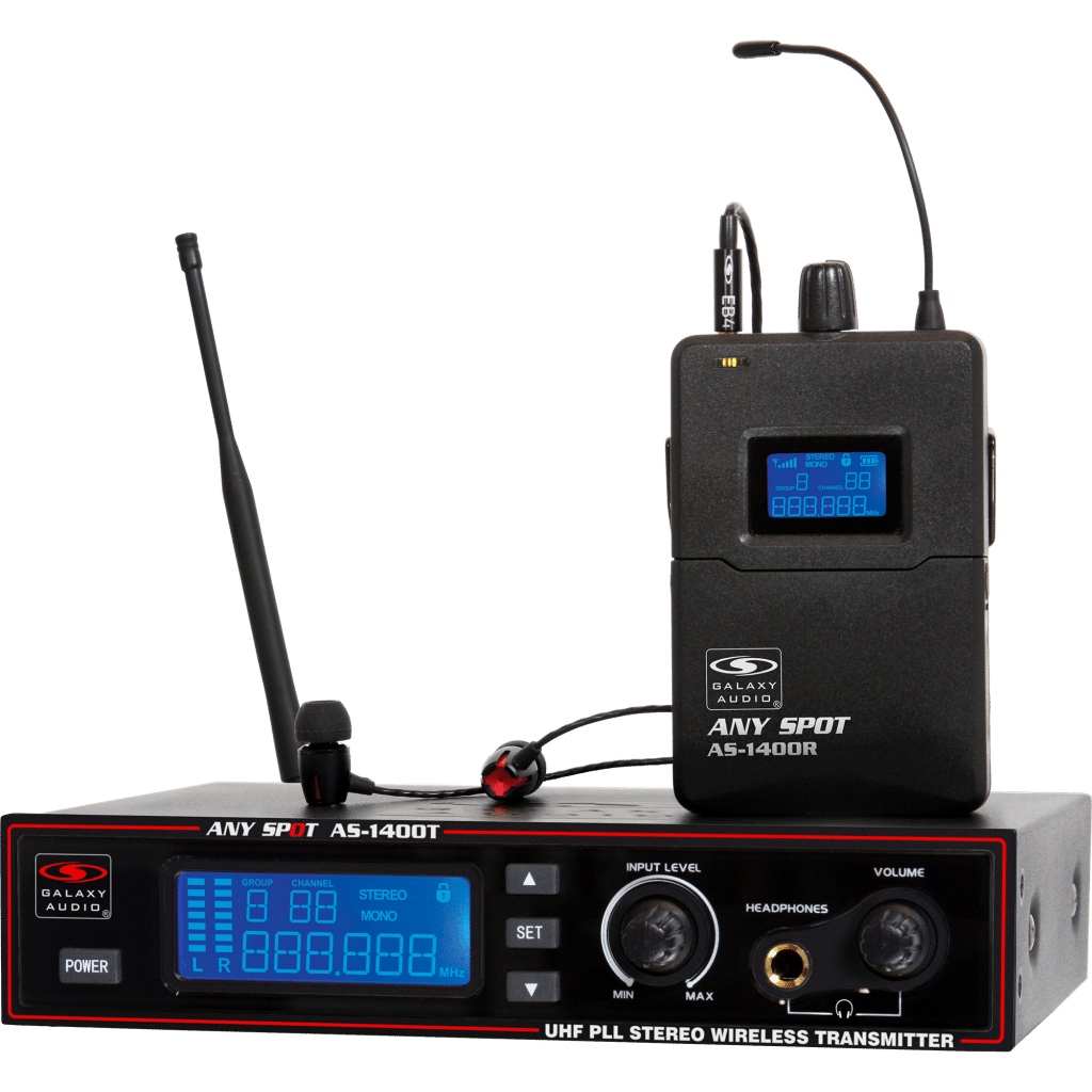 Galaxy Audio AS-1400P — 275 Channel Stereo Wireless Personal In-Ear Monitor System