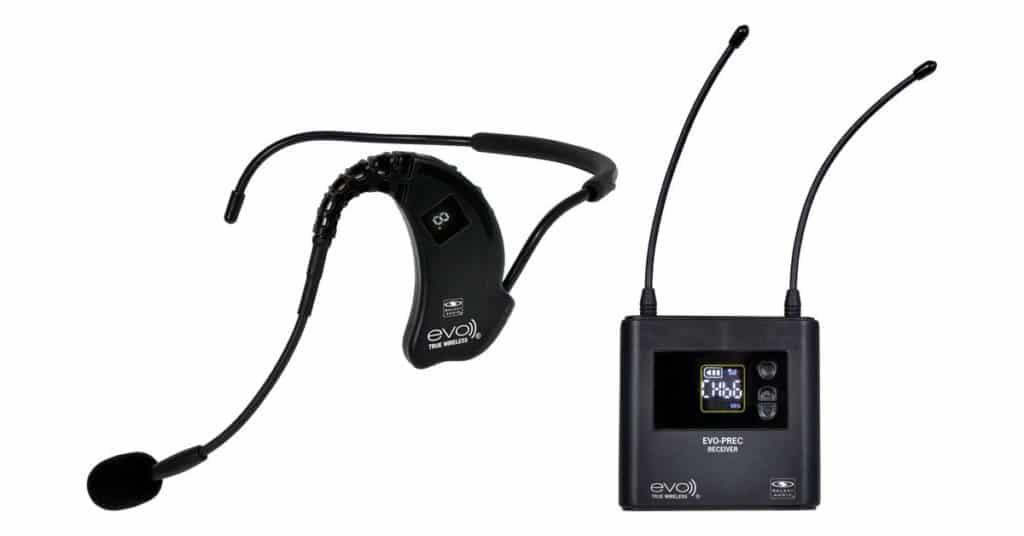 Galaxy Audio EVO-PE0D4 — EVO-E Water/Sweat Resistant Cableless Headset Mic & Pocket-Sized Wireless Receiver Mic System
