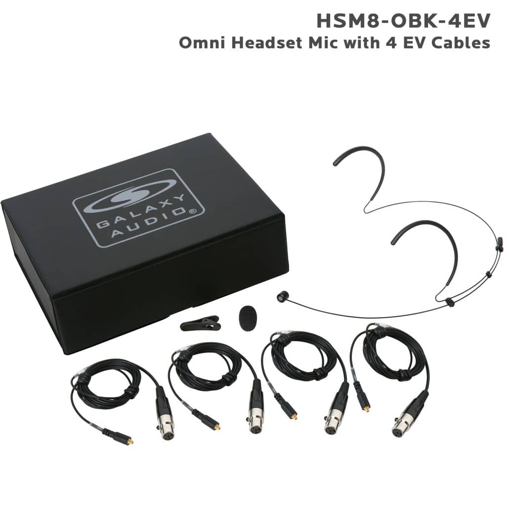 Galaxy Audio HSM8-OBK-4EV — Inconspicuous Dual Ear Headset Mic