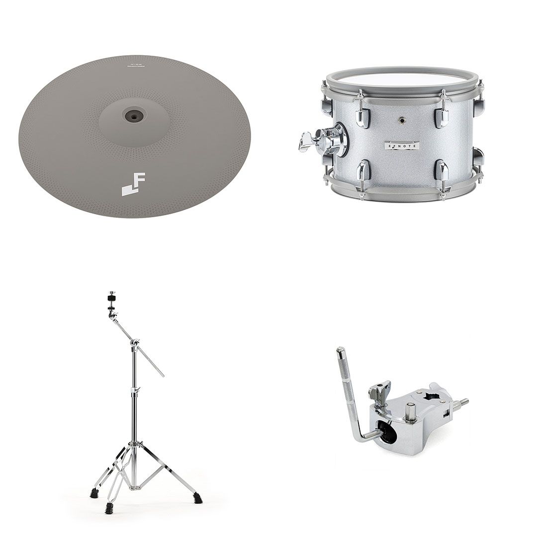 EFNOTE 7 expansion pack - 18" Cymbal w Cymbal Stand, 10" Rack Tom w/ Tom Mount